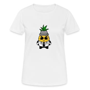 Ananas Gangster Mafia Kawaii Design - Frauen T-Shirt atmungsaktiv - Weiß - Vorne - AI Model Female 172 dark (172cm)