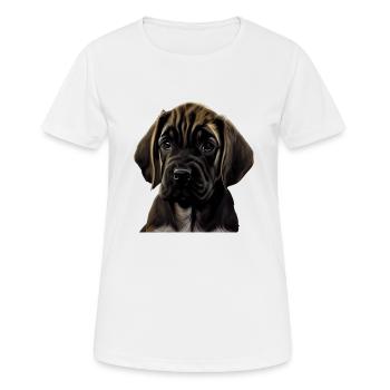 Dogge Doggen Hund Hunde Deutsche Dogge - Frauen T-Shirt atmungsaktiv - Weiß - Vorne - AI Model Female 172 dark (172cm)