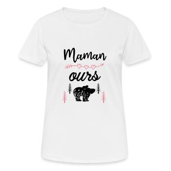 Fête des mères maman ours - T-shirt respirant Femme - blanc - Devant - AI Model Female 172 dark (172cm)