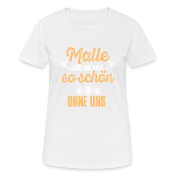 Malle Mallorca lustiger Gruppen Spruch - Frauen T-Shirt atmungsaktiv - Weiß - Vorne - AI Model Female 172 dark (172cm)