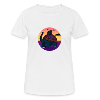 schildkröte elefant affe fabeltier fabelwesen - Frauen T-Shirt atmungsaktiv - Weiß - Vorne - AI Model Female 172 dark (172cm)