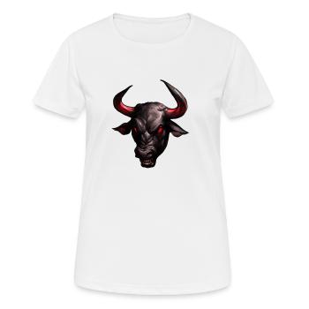 Marché boursier bull bull aux yeux rouges - T-shirt respirant Femme - blanc - Devant - AI Model Female 172 dark (172cm)