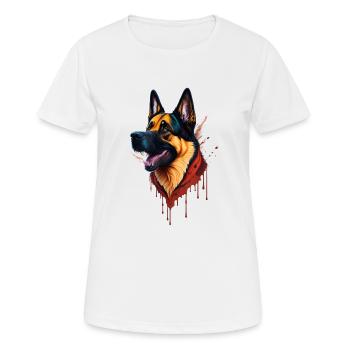German Shepherd German Shepherd SplashArt - Women's Breathable T-Shirt - white - Front - AI Model Female 172 dark (172cm)
