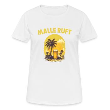 Malle ruft gelb Bier und Insel - Frauen T-Shirt atmungsaktiv - Weiß - Vorne - AI Model Female 172 dark (172cm)
