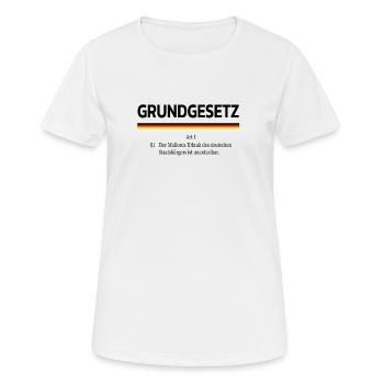 Lustiges Satire Grundgesetz Mallorca Urlaub - Frauen T-Shirt atmungsaktiv - Weiß - Vorne - AI Model Female 172 dark (172cm)