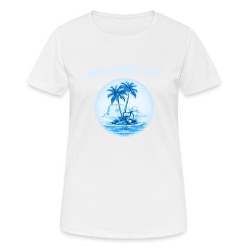 Mykonos ruft - Frauen T-Shirt atmungsaktiv - Weiß - Vorne - AI Model Female 172 dark (172cm)