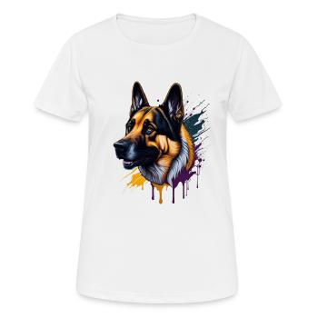 German Shepherd German Shepherd SplashArt - Women's Breathable T-Shirt - white - Front - AI Model Female 172 dark (172cm)