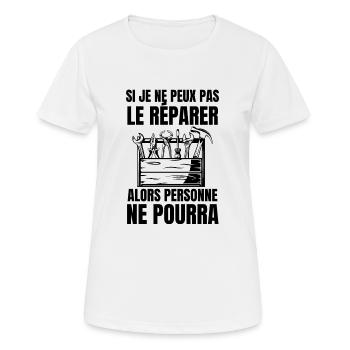 Meilleur réparateur 1 - T-shirt respirant Femme - blanc - Devant - AI Model Female 172 dark (172cm)