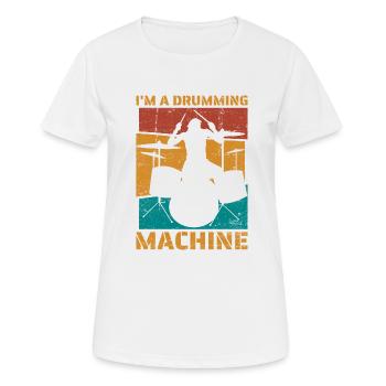 I’m a Drumming Machine - Batterie de style vintage - T-shirt respirant Femme - blanc - Devant - AI Model Female 172 dark (172cm)