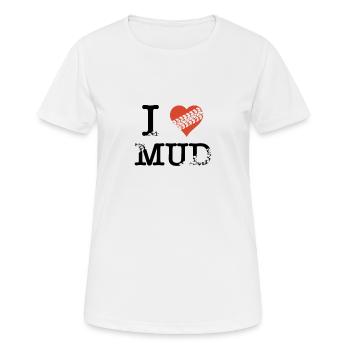 Ich liebe Schlamm - Frauen T-Shirt atmungsaktiv - Weiß - Vorne - AI Model Female 172 dark (172cm)