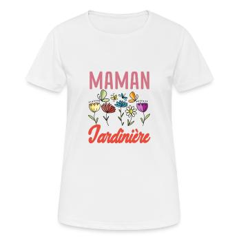 Maman jardinière de légumes - T-shirt respirant Femme - blanc - Devant - AI Model Female 172 dark (172cm)