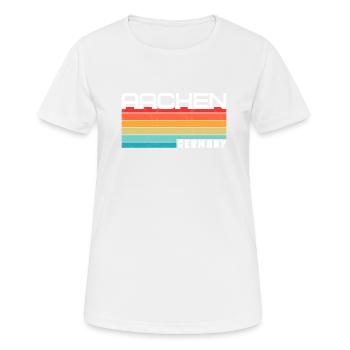 Aachenerin Aachener Aix-la-Chapelle - T-shirt respirant Femme - blanc - Devant - AI Model Female 172 dark (172cm)