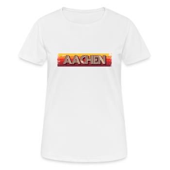 Aachenerin Aachener Aix-la-Chapelle - T-shirt respirant Femme - blanc - Devant - AI Model Female 172 dark (172cm)