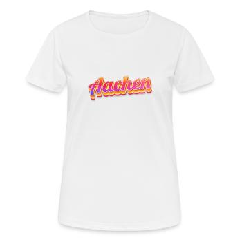 Aachenerin Aachener Aix-la-Chapelle - T-shirt respirant Femme - blanc - Devant - AI Model Female 172 dark (172cm)