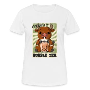 Boba Tea Ox Bubble Tea - Women's Breathable T-Shirt - white - Front - AI Model Female 172 dark (172cm)