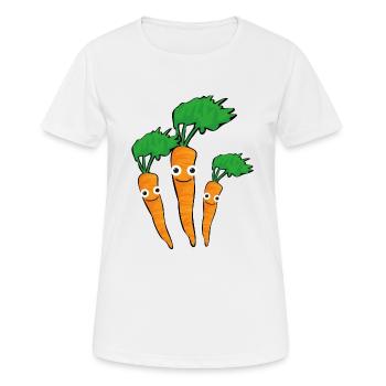 Carotte,Carottes,Famille,Famille des carottes,Légumes - T-shirt respirant Femme - blanc - Devant - AI Model Female 172 dark (172cm)