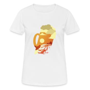 Camping camper caravan funny camping - Women's Breathable T-Shirt - white - Front - AI Model Female 172 dark (172cm)