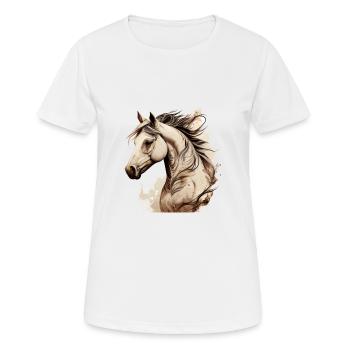 Cheval sauvage - T-shirt respirant Femme - blanc - Devant - AI Model Female 172 dark (172cm)
