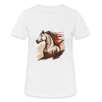 Cheval sauvage - T-shirt respirant Femme - blanc - Devant - AI Model Female 172 dark (172cm)