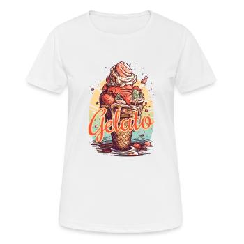 Gelato Eis Eiscreme Eisdiele - Frauen T-Shirt atmungsaktiv - Weiß - Vorne - AI Model Female 172 dark (172cm)
