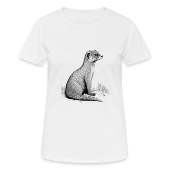 Mongoose Drawing - Women's Breathable T-Shirt - white - Front - AI Model Female 172 dark (172cm)