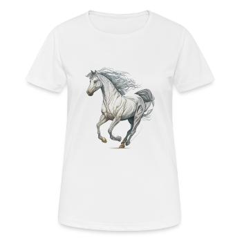 Cheval sauvage - T-shirt respirant Femme - blanc - Devant - AI Model Female 172 dark (172cm)