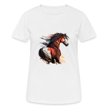 Cheval sauvage - T-shirt respirant Femme - blanc - Devant - AI Model Female 172 dark (172cm)
