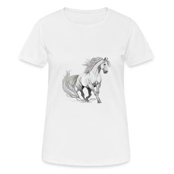 Cheval sauvage - T-shirt respirant Femme - blanc - Devant - AI Model Female 172 dark (172cm)