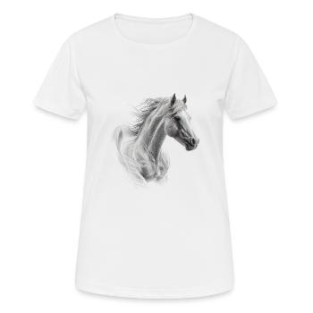Cheval sauvage - T-shirt respirant Femme - blanc - Devant - AI Model Female 172 dark (172cm)