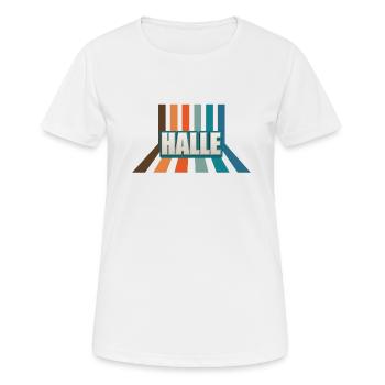 Hallenserin Hallenser Halle - Frauen T-Shirt atmungsaktiv - Weiß - Vorne - AI Model Female 172 dark (172cm)