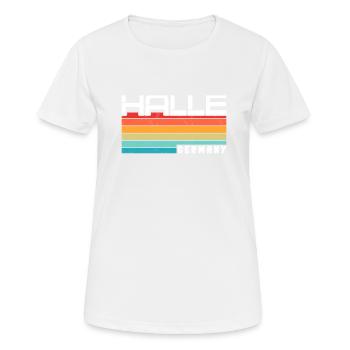 Hallenserin Hallenser Halle - Frauen T-Shirt atmungsaktiv - Weiß - Vorne - AI Model Female 172 dark (172cm)