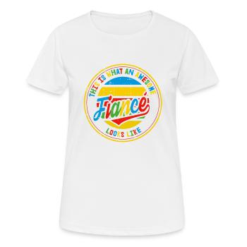 Fiancé Best Wedding Proposal Retro Gift - Women's Breathable T-Shirt - white - Front - AI Model Female 172 dark (172cm)