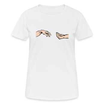 Italienische Handgeste Schöpfung von Adam Parodie - Frauen T-Shirt atmungsaktiv - Weiß - Vorne - AI Model Female 172 dark (172cm)