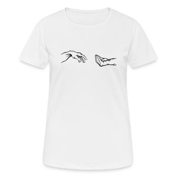 Italienische Handgeste Schöpfung von Adam Parodie - Frauen T-Shirt atmungsaktiv - Weiß - Vorne - AI Model Female 172 dark (172cm)