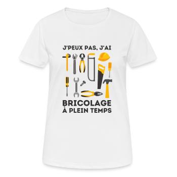 Bricoleur à plein temps - T-shirt respirant Femme - blanc - Devant - AI Model Female 172 dark (172cm)