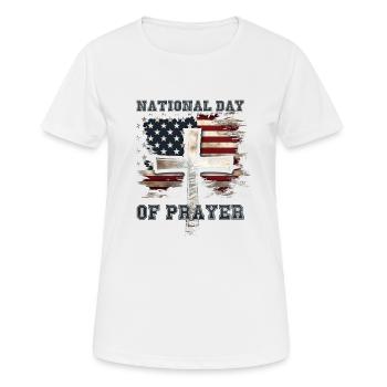 National Day Of Prayer - Frauen T-Shirt atmungsaktiv - Weiß - Vorne - AI Model Female 172 dark (172cm)