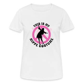 Hippie Peace Zeichen Frieden Blumen Blumenkind - Frauen T-Shirt atmungsaktiv - Weiß - Vorne - AI Model Female 172 dark (172cm)