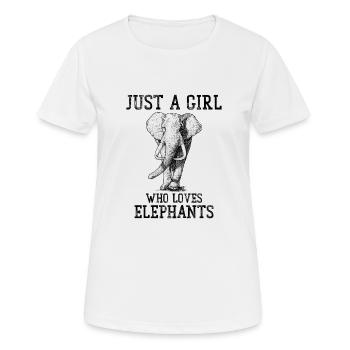 Juste une fille qui aime les éléphants - T-shirt respirant Femme - blanc - Devant - AI Model Female 172 dark (172cm)