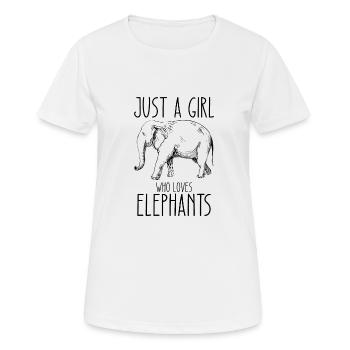 Juste une fille qui aime les éléphants - T-shirt respirant Femme - blanc - Devant - AI Model Female 172 dark (172cm)