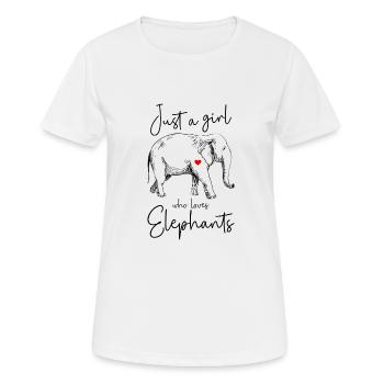 Juste une fille qui aime les éléphants - T-shirt respirant Femme - blanc - Devant - AI Model Female 172 dark (172cm)