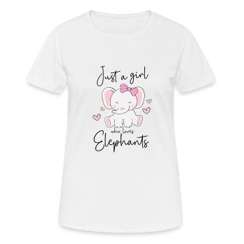 Juste une fille qui aime les éléphants - T-shirt respirant Femme - blanc - Devant - AI Model Female 172 dark (172cm)