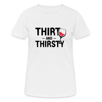 30-jähriges Jubiläum, 30 Jahre und durstiger Weinliebhaber - Frauen T-Shirt atmungsaktiv - Weiß - Vorne - AI Model Female 172 dark (172cm)
