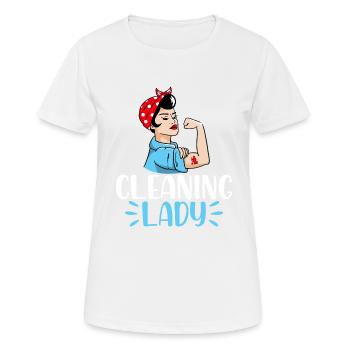 Femme de ménage - T-shirt respirant Femme - blanc - Devant - AI Model Female 172 dark (172cm)