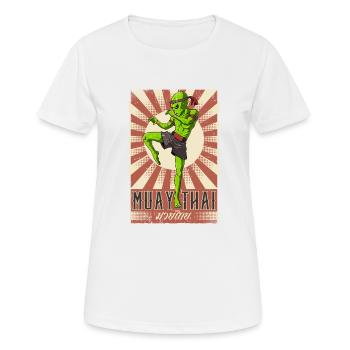 Muay Thai - Women's Breathable T-Shirt - white - Front - AI Model Female 172 dark (172cm)