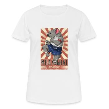 Muay Thai - Frauen T-Shirt atmungsaktiv - Weiß - Vorne - AI Model Female 172 dark (172cm)