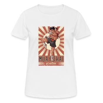 Muay Thai - Frauen T-Shirt atmungsaktiv - Weiß - Vorne - AI Model Female 172 dark (172cm)