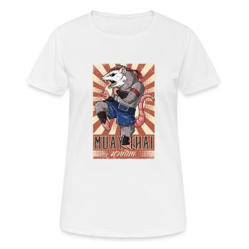 Muay Thai - Frauen T-Shirt atmungsaktiv - Weiß - Vorne - AI Model Female 172 dark (172cm)