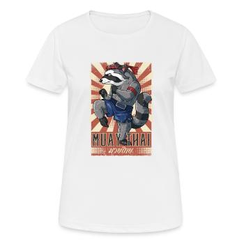 Muay Thai - Women's Breathable T-Shirt - white - Front - AI Model Female 172 dark (172cm)