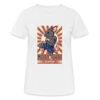 Muay Thai - Frauen T-Shirt atmungsaktiv - Weiß - Vorne - AI Model Female 172 dark (172cm)