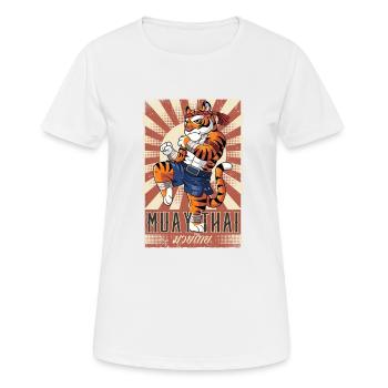 Muay Thai - Frauen T-Shirt atmungsaktiv - Weiß - Vorne - AI Model Female 172 dark (172cm)